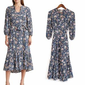 dRA Los Angeles Floral Blue Dress-Size S